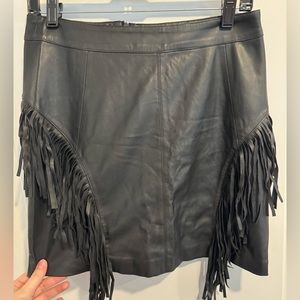 Black leather skirt